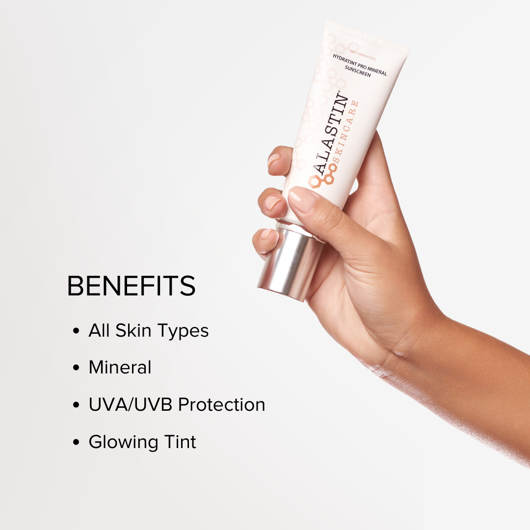 ALASTIN HydraTint Pro Mineral Sunscreen SPF 36, benefits infographic