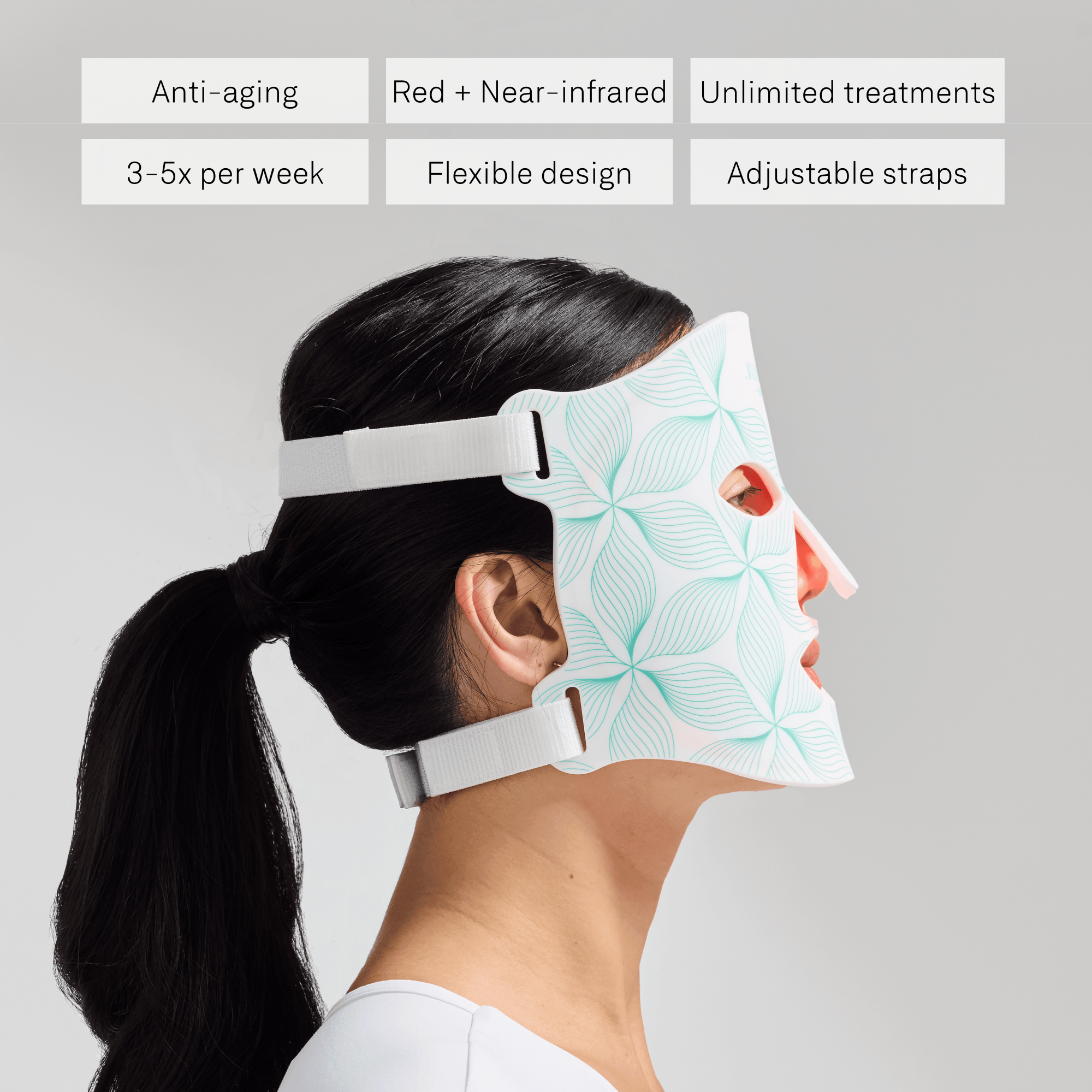 Omnilux Contour Face, model wearing the mask in profile