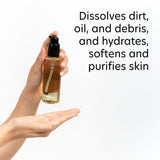 PCA SKIN Daily Cleansing Oil, oil dispensed into hand