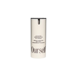 A tall, cylindrical white bottle of Ourself Advanced Regenerative Eye Serum with black text and a black cap, centered on a plain white background.