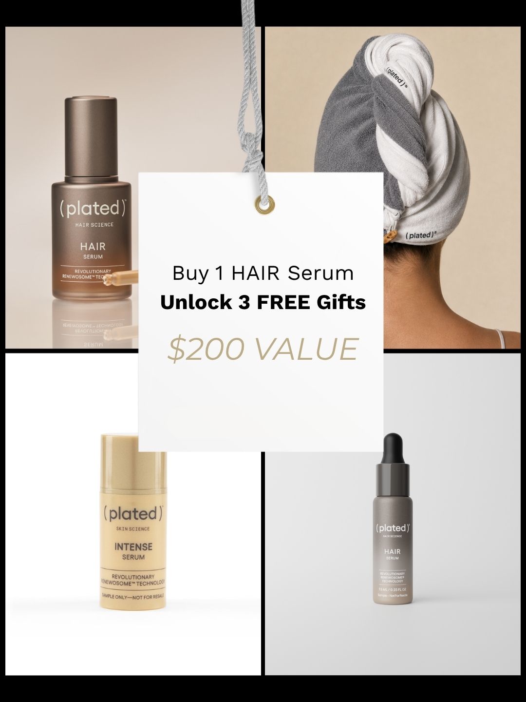 Plated Hair Ritual Kit, product lineup with text callouts
