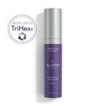 ALASTIN by Galderma Regenerating Skin Nectar with TriHex+ in a purple pump bottle with a silver cap, labeled “Procedure Support,” 1 fl oz (29 mL), on a white background. A circular badge in the upper left reads “Now with TriHex+” with a purple and silver hexagon logo.
