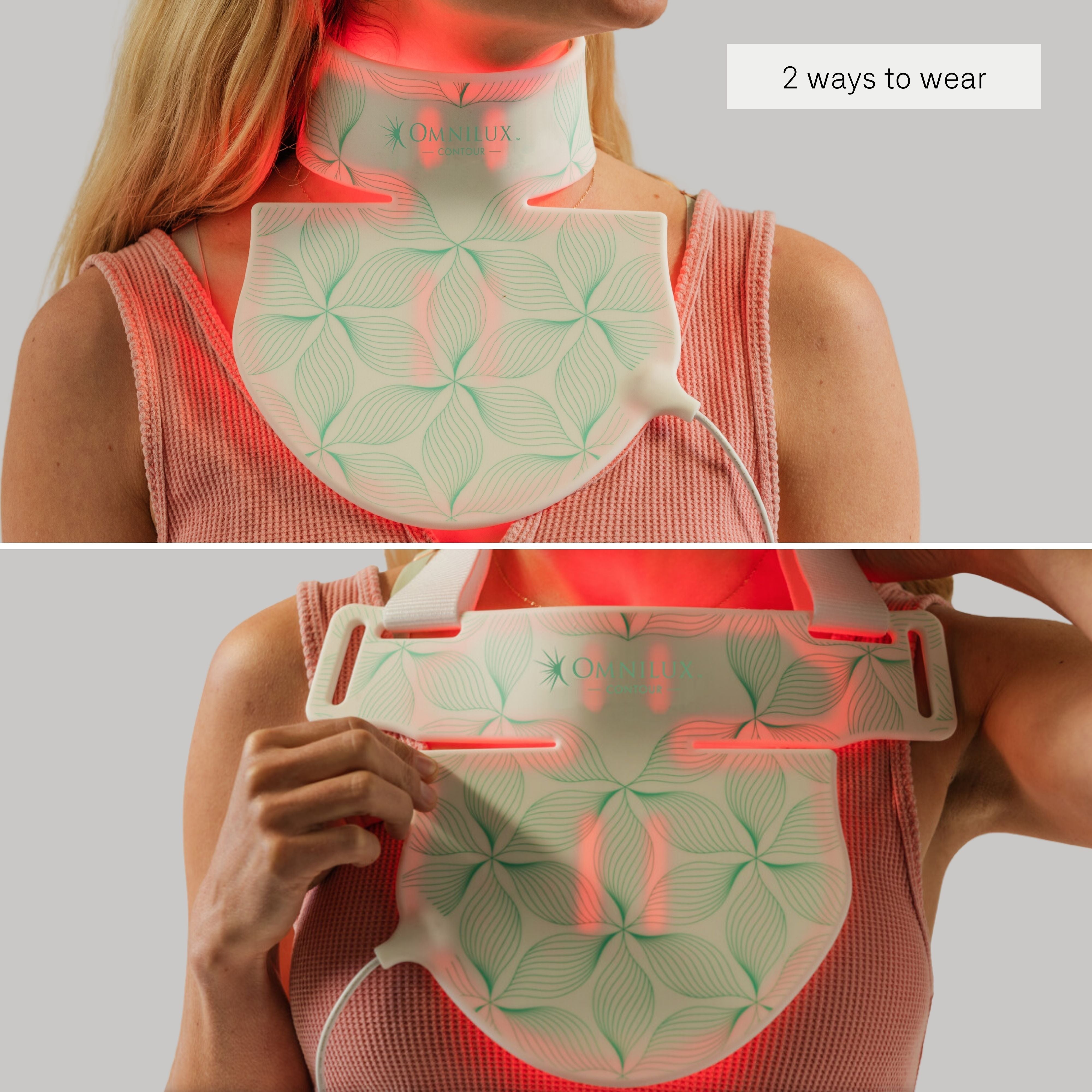 Omnilux Contour Neck & Décolleté, two ways to wear it