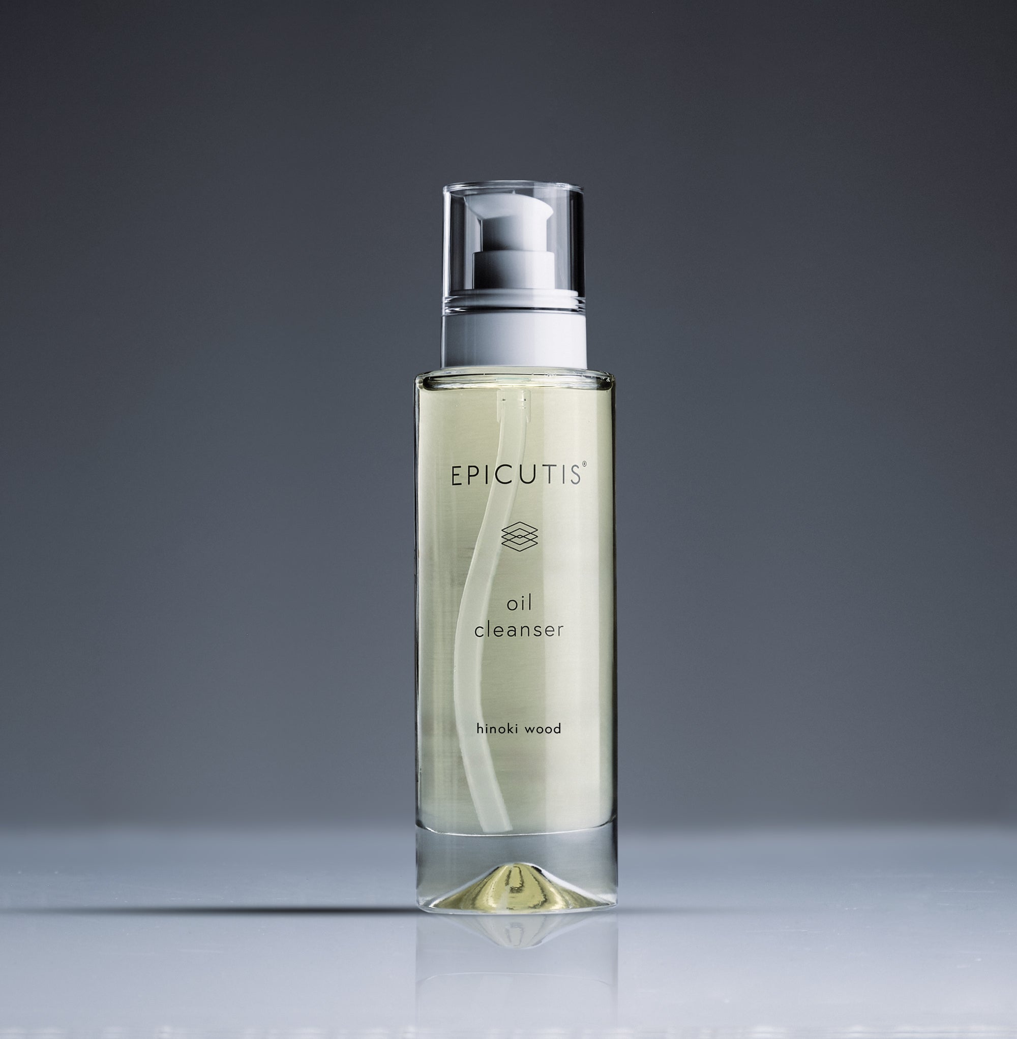 Epicutis Oil Cleanser, bottle on gray background