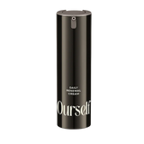 Black bottle of 'Daily Renewal Cream' by 'Ourself' on a white background