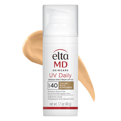 EltaMD UV Daily Tinted Broad-Spectrum SPF 40, tube with tint swatch