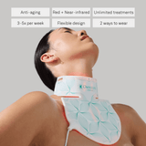 Omnilux Contour Neck & Décolleté, model wearing the device on the neck