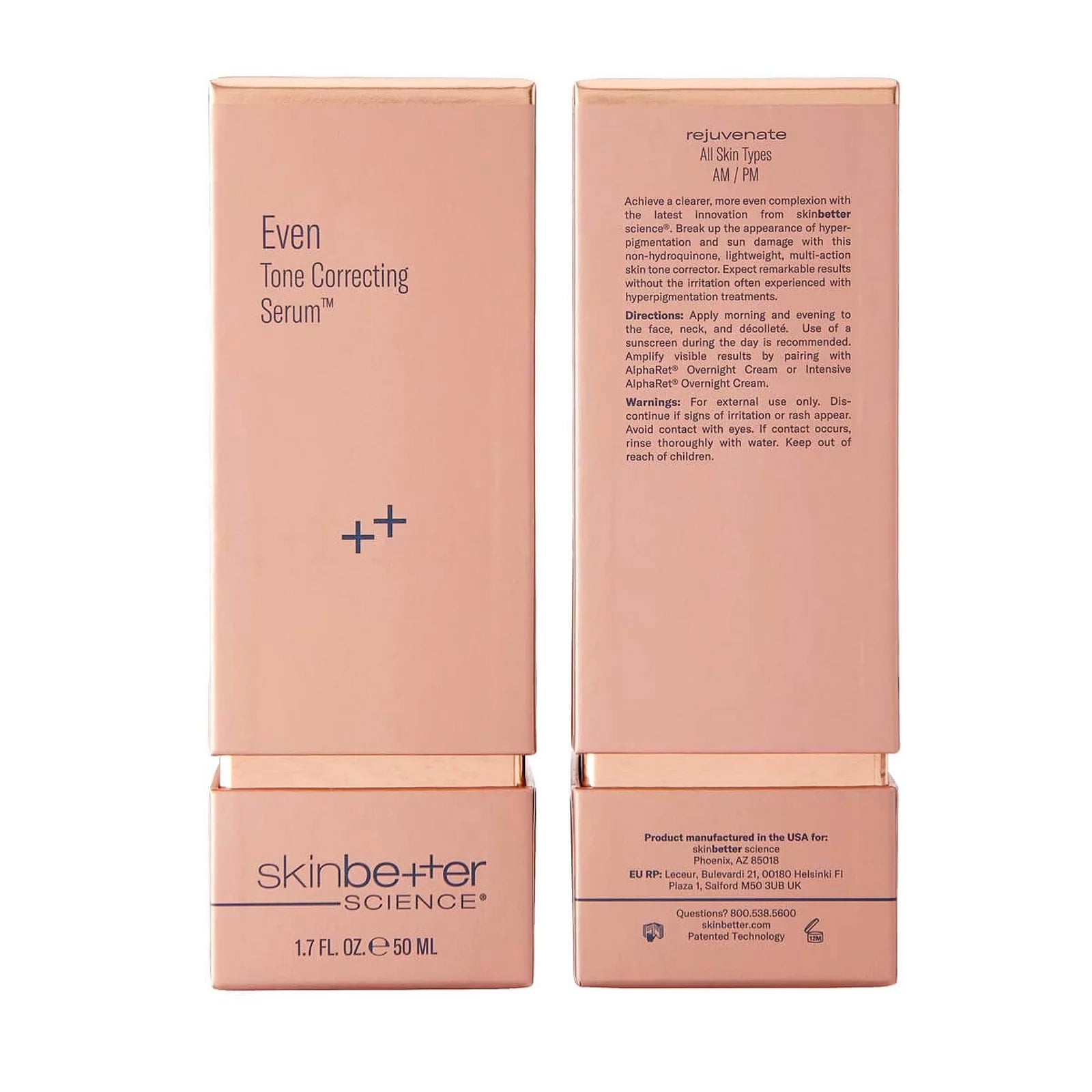 skinbetter science Even Tone Correcting Serum, with packaging